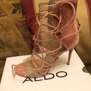 Pink Aldo lace up sandals